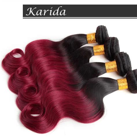 Wholesale Ombre Brazilian Hair Burgundy Color 530 Body Wave Human Hair