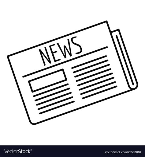 Newspaper Icon Outline Style Royalty Free Vector Image