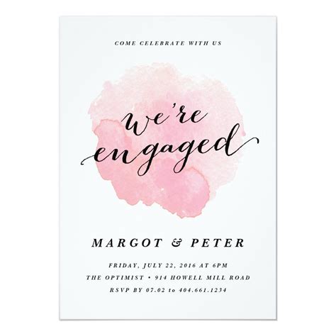 Watercolor Spotlight Engagement Party Invitation In 2021 Engagement Party