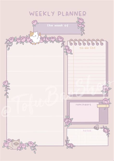 Pink Planner Kawaii Planner Cute Planner Study Planner Planner