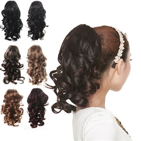 12 Curly Synthetic Clip In Claw Ponytail Hair Extension Synthetic