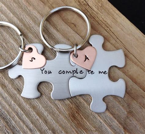 Puzzle Piece Key Chains His And Hers You Complete By Cmkreations