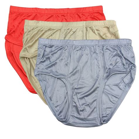 knit pure silk men s briefs underwear pack of 3 solid brief us size m l xl random color