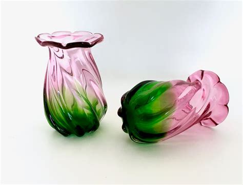 Vintage Murano Glass Vases Set Of 2 For Sale At Pamono