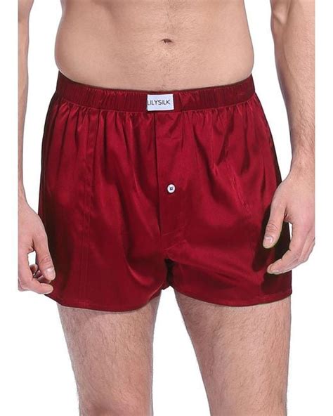 Lilysilk Luxury Fitted Draping Silk Boxer For Men In Red For Men Lyst