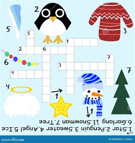 Divertido Crucigrama De Navidad Para Niños Stock Vector Ilustración