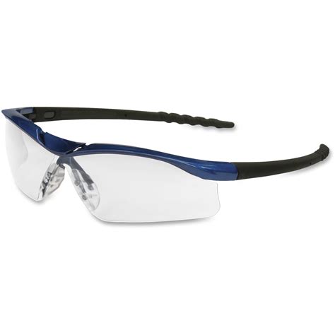 Mcr Safety Safety Glasses Anti Fog Wraparound Clear Metallic Blue Dl310af