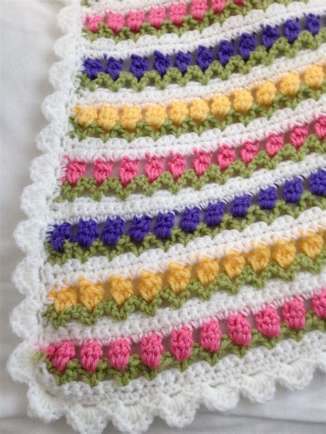 Flowers In A Row Crochet Pattern Afghan Crochet Patterns Crochet