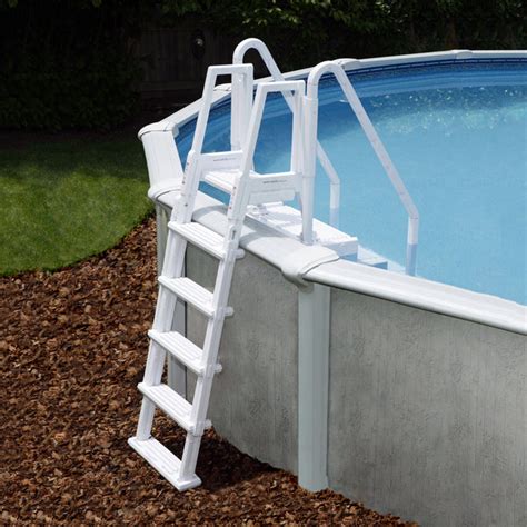 Easy Pool Step With Outside Ladder For Above Ground Pools Blue Wave