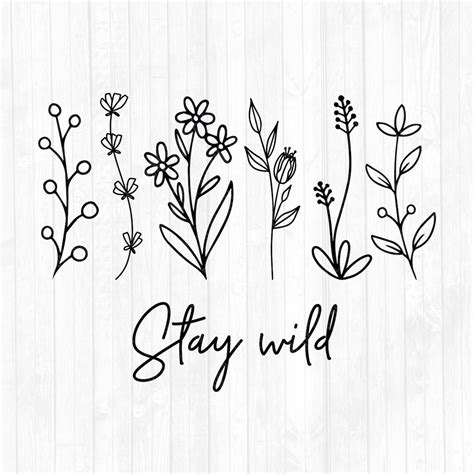 Stay Wild Svg Wildflowers Svg Floral Svg Flowers Svg Cricut Etsy Espa A