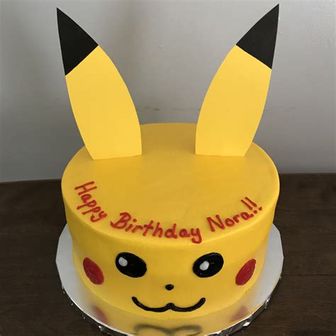 A Birthday Cake Decorated To Look Like A Pikachu