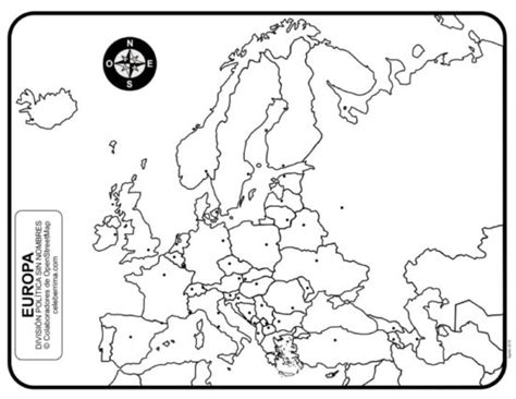 Mapa de Europa para Colorear Imágenes y Dibujos del Continente Europeo
