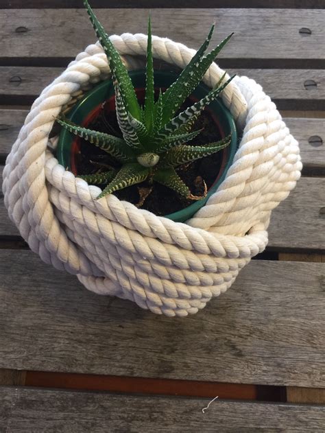 Cotton Rope Bowl 7 X 5 Decorative Knotted Nautical Basket Beach Decor