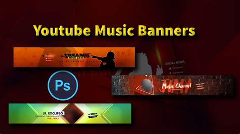 Youtube Music Art Banner Templates In Psd Files English Photoshop
