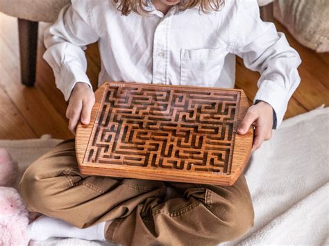 Wood Kids Maze Game Children T Marble Maze Game Birthday Etsy