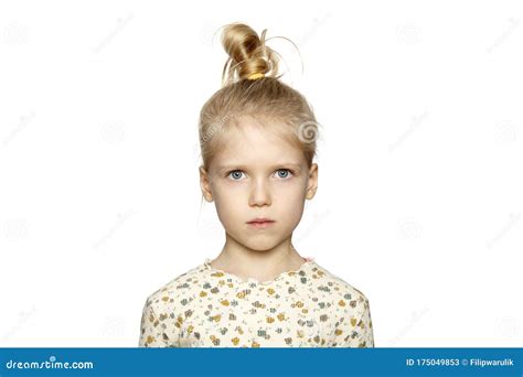 Little Girl With A Serious Expression Stock Image Image Of Hair