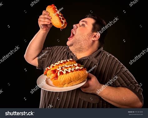 Diet Failure Fat Man Eating Fast Stock Photo 731361835 Shutterstock