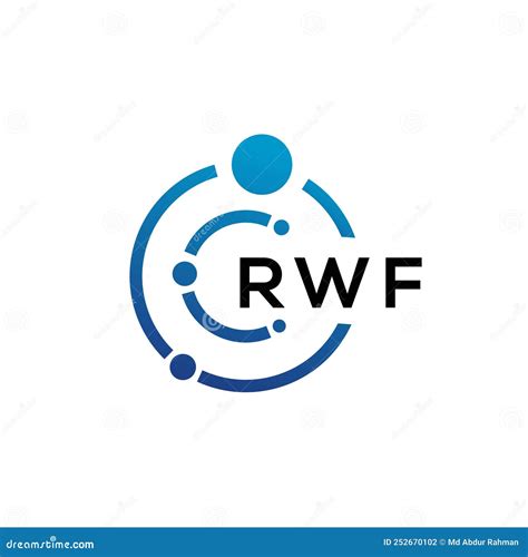 RWF Letter Technology Logo Design on White Background. RWF Creative