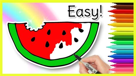 Easy WATERMELON Drawing for Kids - YouTube