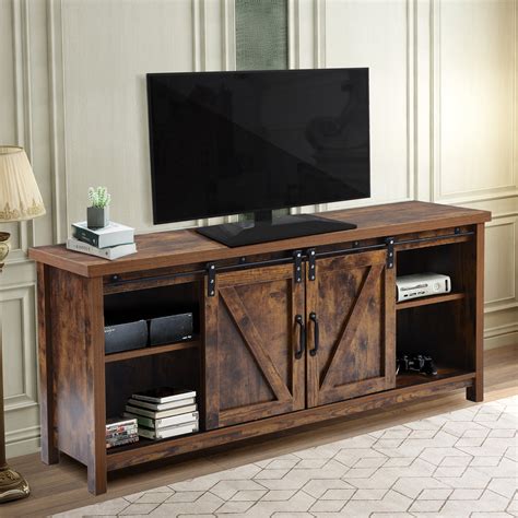 segmart wood tv stands console table with storage side cabinets 52 x 15 7 x 25 8