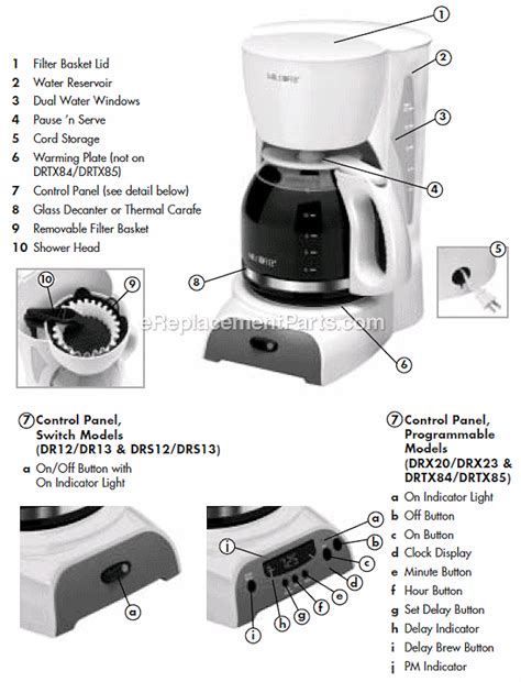 Mr Coffee Dr12 Parts List And Diagram