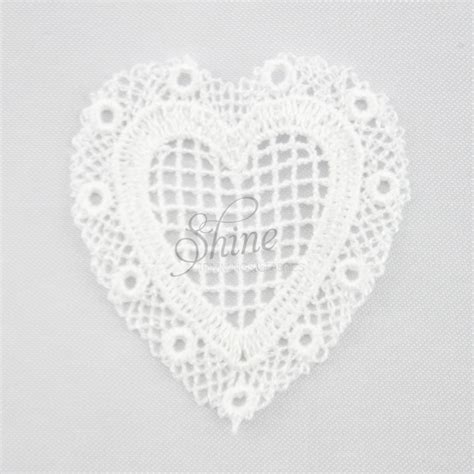 Be My Valentine Heart Guipure Lace Motif 41297 White Shine Trimmings