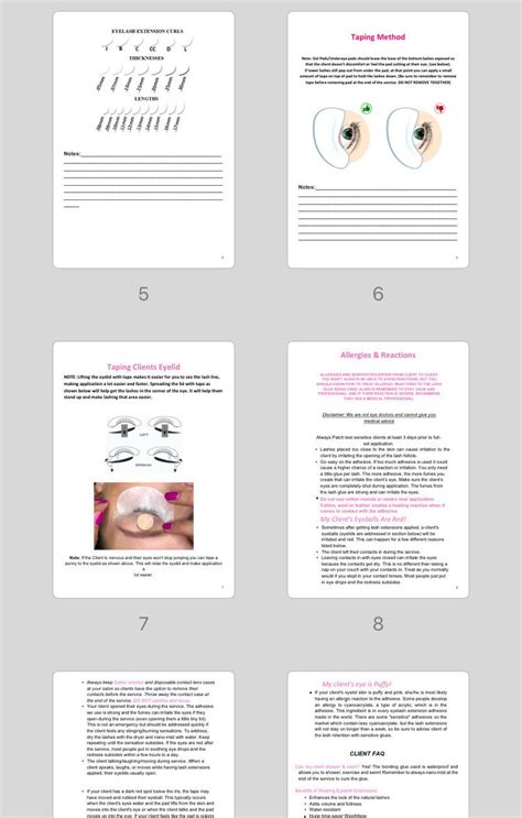 Classic Eyelash Extensions Training Manual Instant Pdf Etsy