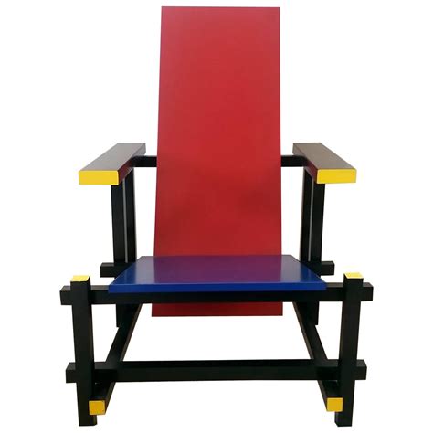 Red Blue Chair In The Manner Of Gerrit Rietveld At 1stdibs