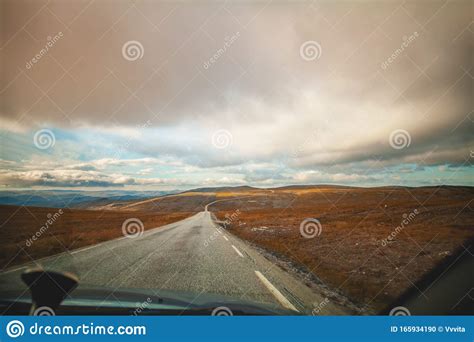 Driving A Car On A Mountain Road Stock Photo Image Of Path Road