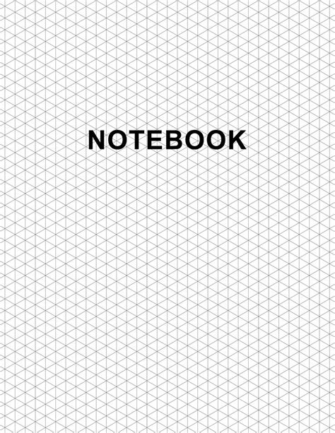 Isometric Graph Paper Notebook Large Size 85x11 110 Pages Subtle