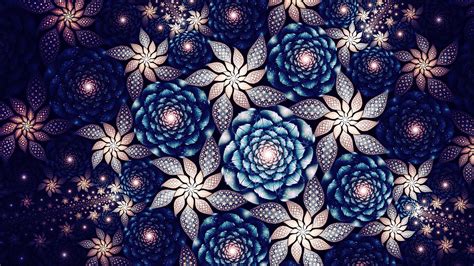Wallpaper Beautiful Flowers Abstract Fractals Patterns 2560x1440 Qhd