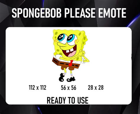 Spongebob Please Emote For Twitch Discord Or Youtube Etsy