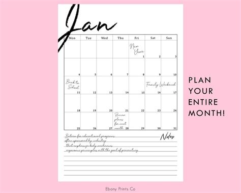 Now bring all your 12 sheets together. 2021 Monthly Calendar Vertical 12 Months Planner Printable ...