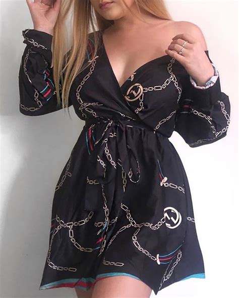 Chic Me Womens Fashion Online Shopping Printed Bodycon Dress Long