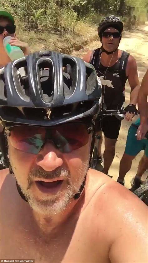 Russell Crowe Strips Off As He Embarks On Bike Ride Through Australian