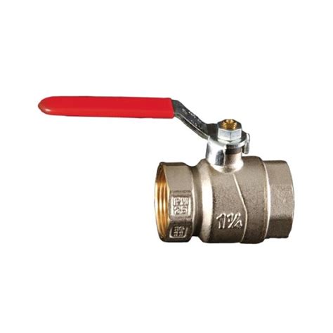 Brass F F Ball Valve Steel Handle Red Plastic Covered Majestic