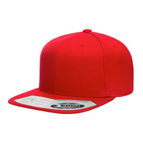Blank Hat Flexfityupoong 110f Solid Red Flatbill Snapback Double