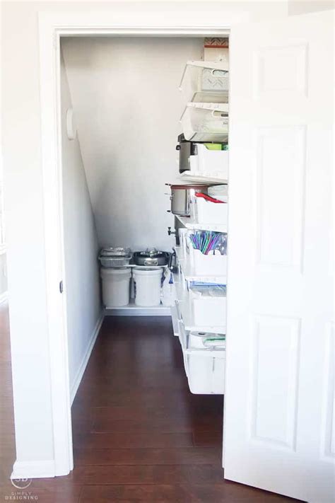 Able to hold three quart mason jars deep and two pints. How to Organize a Closet Under the Stairs & Pantry ...