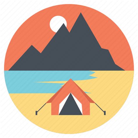 Campsite Seashore Seaside Camp Summer Camp Tourist Camp Icon