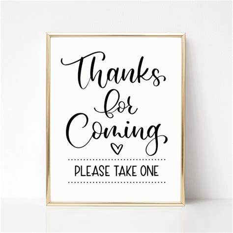 Thanks For Coming Sign Printable Sign Digital Download Etsy