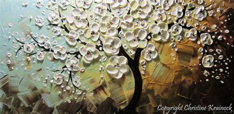 Custom Art Abstract Painting White Cherry Tree Blossoms Etsy Canada