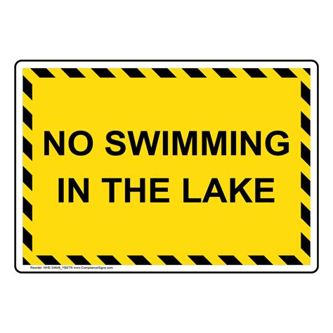 Recreation Policies Regulations Sign No Swimming In The Lake