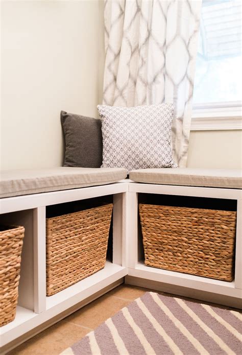 The ardina drawers storage bench is a statement piece, instantly adding character and functionality to your home. Build an L-shaped bench to maximize seating and storage in ...