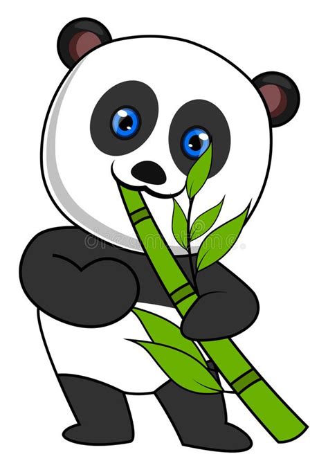Panda Eating Bamboo Illustration Vector Stock Vector Illustration