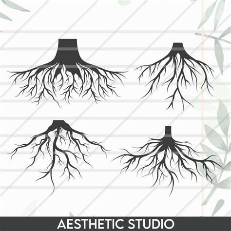 Oak Tree Roots Silhouette Png Transparent Silhouette Tree Root Clip