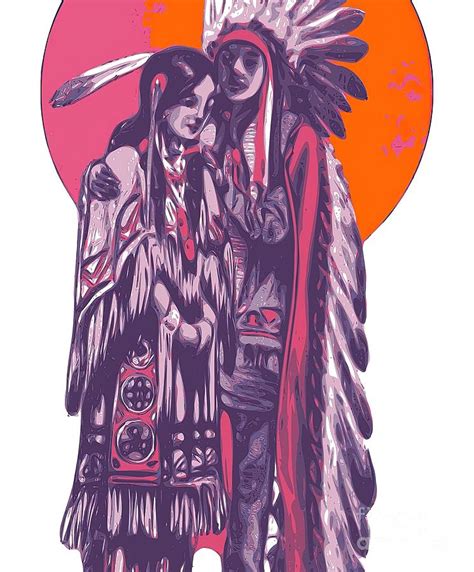 Native American Couple Culture Painting By Phillips Thomas Fine Art