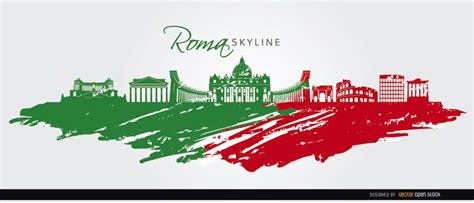 Bandera De Horizonte De Roma Pintado Descargar Vector