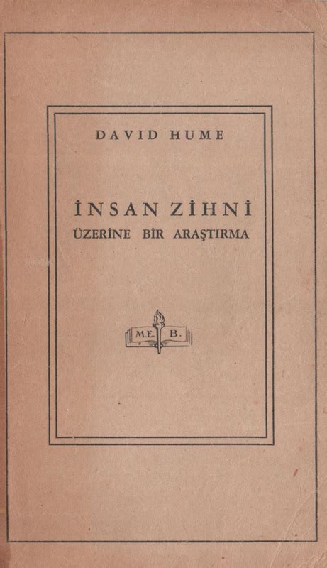 David Hume İnsan Zihni Üzerine Bir Araştırma Ücretsiz PDF E Kitap