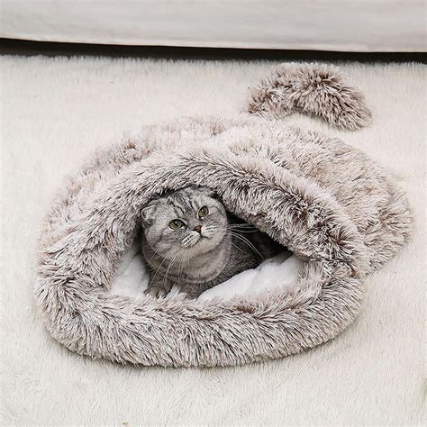 Richy Cat Sleeping Bag Cat Cave Bed Fleece Soft Cat Bed Self Warming