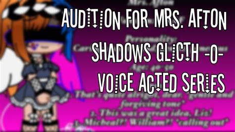 Audition For Mrs Afton Shadows Glitch 0 Voice Acted Series